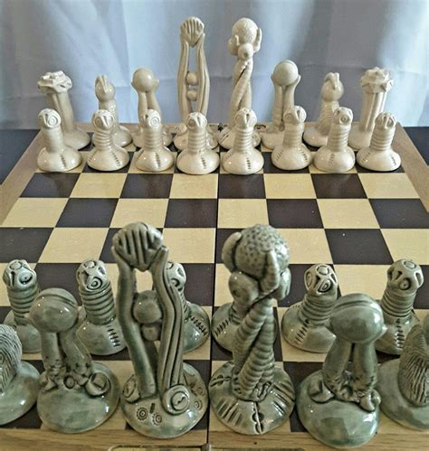 chess bisque ceramic